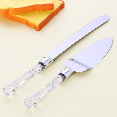 2Pcs Stainless Steel Cake Shovel Set Bread Pizza Knife Desse