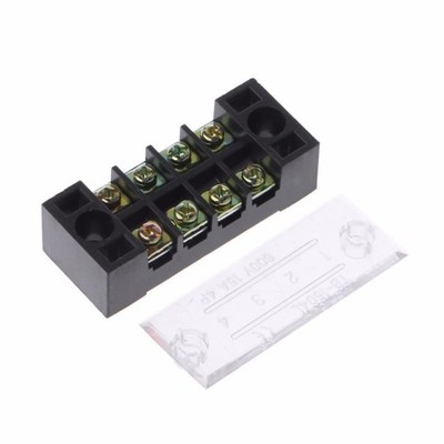600V 15A 4 Positions Dual Rows Covered Barrier Screw Termina