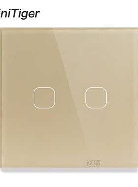 AC220V, 2 Gang 1Way Light Wall Touch Screen Switch EU standa