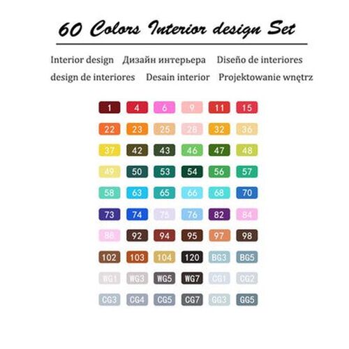 30/40/60/80 Colors Drawing Sketch Marker Set Alcohol Based M