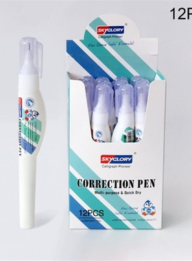 12pc/box 7ml Correction Pen Quick Drying Error Writing Stron