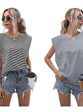 ASDS-2X Casual Loose Tank Tops Summer Sleeveless Top Women