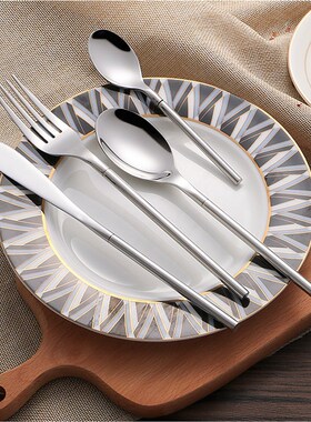 18/10 Stainless Steel Dinnerware Set 24-piece Korean Style L