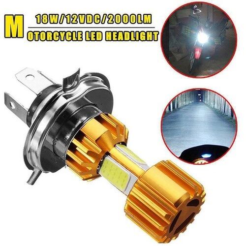 H4/P15D/BA20D 18W LED 3 COB Motorcycle Headlight Bulb 2000LM