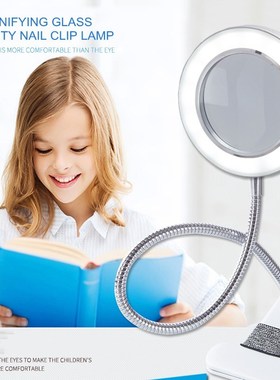 LED Desk Lamp Clip on Light  Magnifying Glass Clamp Lamp Eye