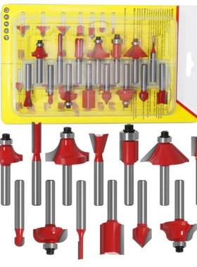 15pcs 1/4 Inch Router Bit Set Trimming Straight Milling Cutt