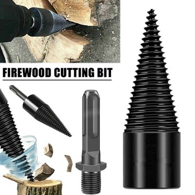 32MM High Carbon Steel Twist Firewood Drill Bit Splitting Wo