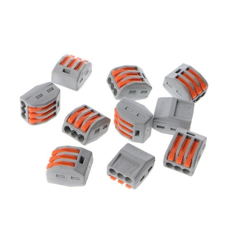 10 Pcs 3 Way Electric Cable Wire Connector Reusable Lever Te