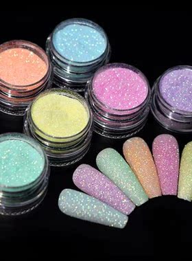 6 Colors Set Candy Sweater Effect Nail Glitter Sparkly Sugar