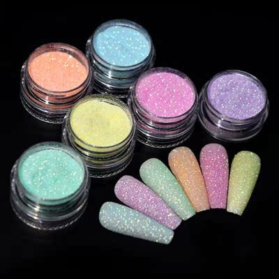 6 Colors Set Candy Sweater Effect Nail Glitter Sparkly Sugar