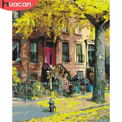 HACAN PAINt BY NumBerS Street DrAwINg ON CANvAS DIY PICtureS