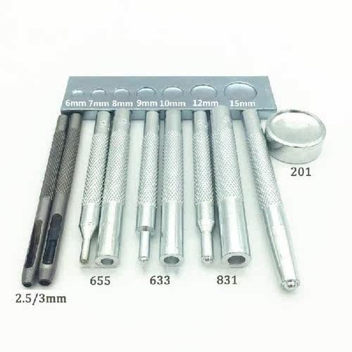 11Pcs Snap Button Punching Holes Rivet Button Setter Carbon