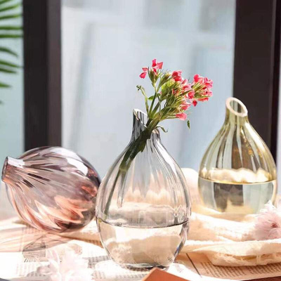 Japanese style one flower glass vase transparent aromathera