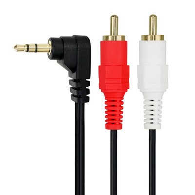 LBSC 1.5M 5Ft 3.5mm 1/8 Stereo Right Angle Male Plug to 2 R