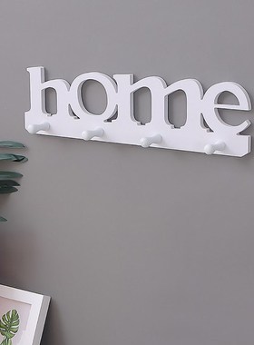 White Hat Key Ring Clothes Bag Robes Hanging Door Bathroom H