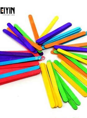 400PCS Rainbow color Wood Craft Popsicle Sticks for DIY Art