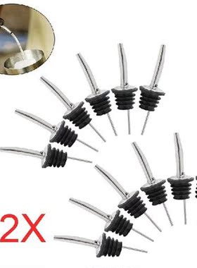 12Pcs Stainless Steel Wine Olive Oil Pourer With Stopper