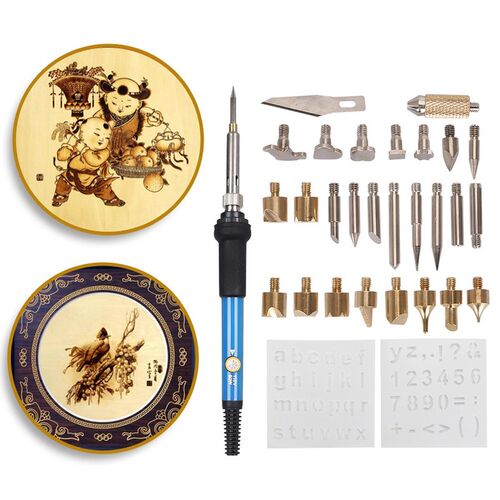 28 in 1 Wood Burning Kit with 60W Temperature Adjustable 220
