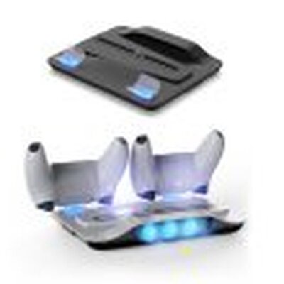 For PS5 Vertical Stand With Cooling Fan Base Dual Controller