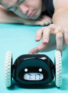 Alarm-Clock Chase Moving Digital Snooze Time Cute LCD Runawa