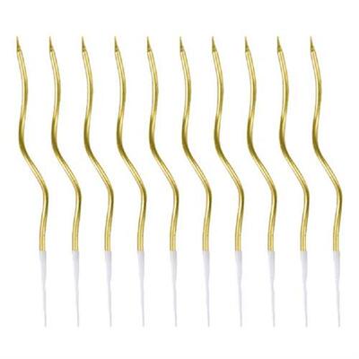 10 Boxes Gold Swirl Birthday Cake Candles Twisty Birthday