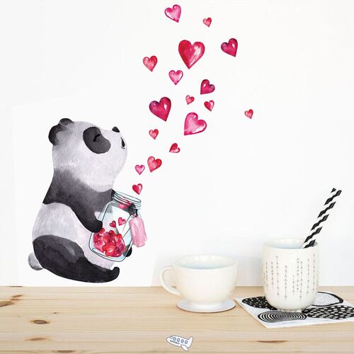 Hand drawn panda Wall Sticker Chinese style art mural Living