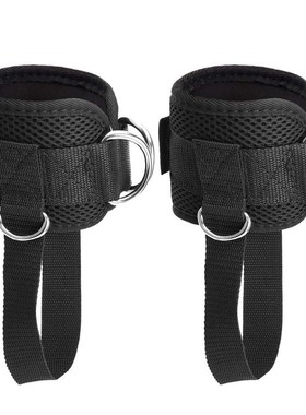 Adjustable 4 D-Ring Ankle Straps Gym with Foot Strap Cable M