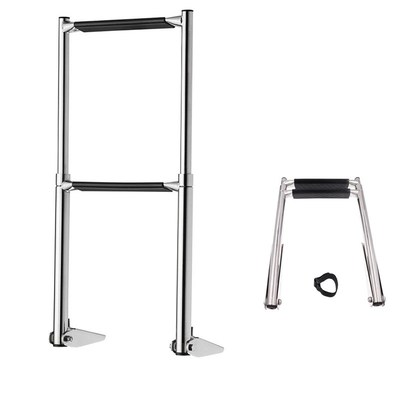 Stainless Steel 2 Step Telescopic Boat Ladder Marine Transom