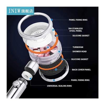 Pressurized Shower Head High Pressure Detachable 360° Ro