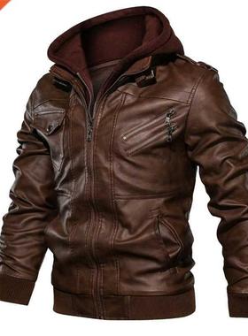 New autumn winter men's leather motorcycle jacket PU