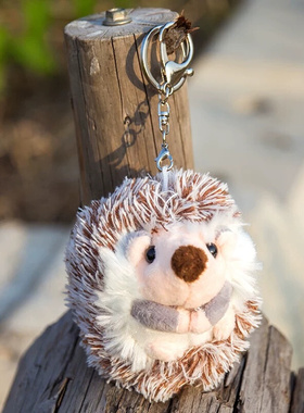 Small Hedgehog Plush Doll Simulation Plush Keychain Female B