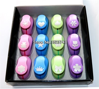 Free shipping 12pcs/set  hole punches paper punch DIY produc