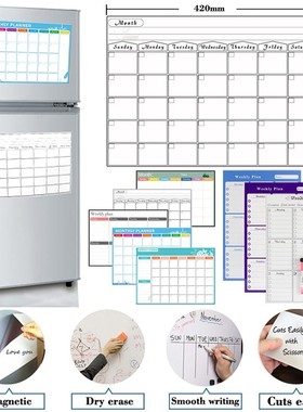 Magnetic Weekly Monthly Planner Calendar Table Dry Erase Cal