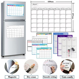 Magnetic Weekly Monthly Planner Calendar Table Dry Erase Cal