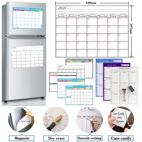 Magnetic Weekly Monthly Planner Calendar Table Dry Erase Cal