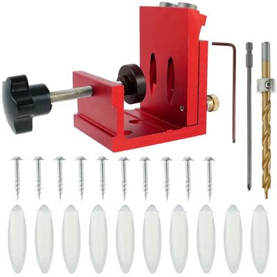 Pocket Hole Screw Jig 15 Degrees Dowel Drill Joinery Kit Car