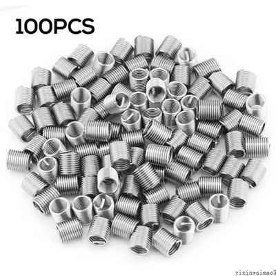 100pcs M8x1.25x2D Stainless Steel Wire Thread Insert Fasteni