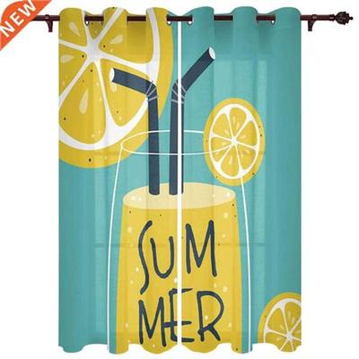 Lemon Juice Fruit Juice Window Curtains for Living Room