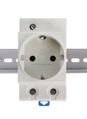 EU Type 35mm DIN Rail Mount AC Power Socket 16A 250V AC Conn