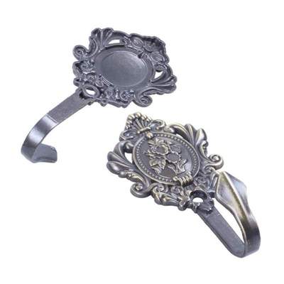 1 Pair Rose Pattern Alloy Drapery Curtain Hold Backs Tieback