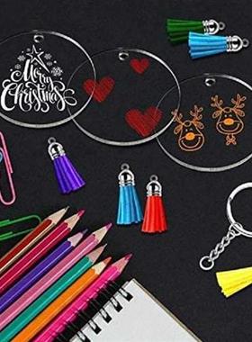 30 Pcs Acrylic Blanks Clear Discs(15 x Round,15 x Hexagon) w