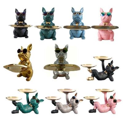 Bulldog Animal Figurines Cool Dog Statue Sculpture Room