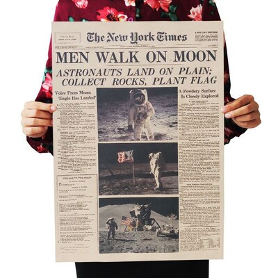DLKKLB The Apollo 11 Moon Landing New York Times Vintage Po