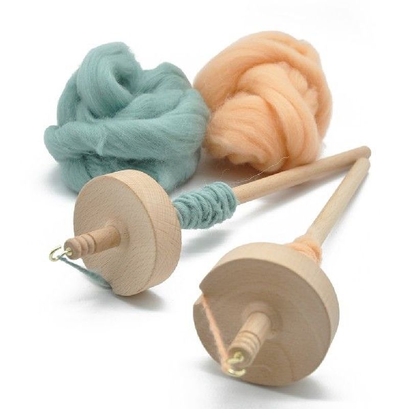Drop Spindle Top Whorl Yarn Spin Hand Carved Wooden Tool