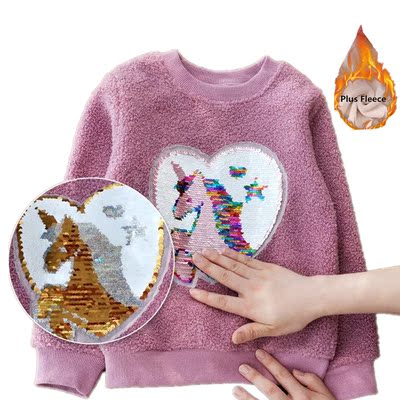 Unicorn Girl Sweater Toddler Girls Winter Wool Thick Clothes