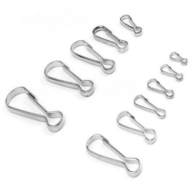 100pcs Stainless Steel Quick Release Carabiners Spring Snap