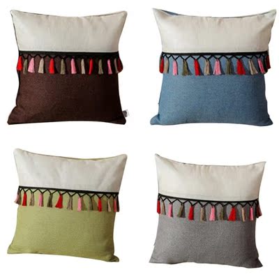 2022 New Pillow Case Flax Tassel Cushion Cover Sofa Car Bedr