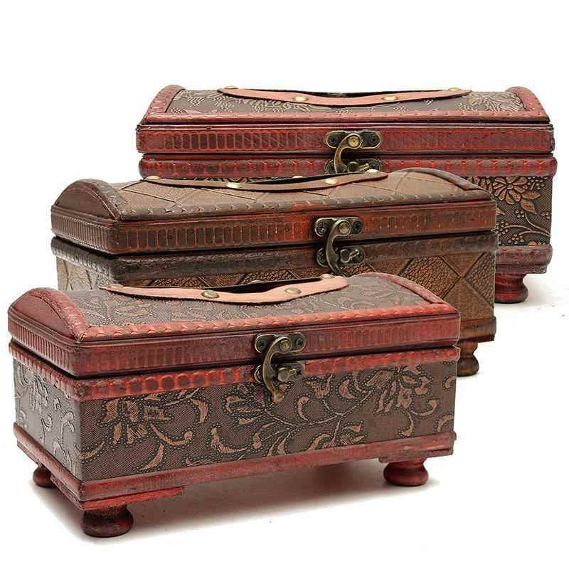 Retro Europe Brown Exquisite Wooden Paper Tissue Box Holder