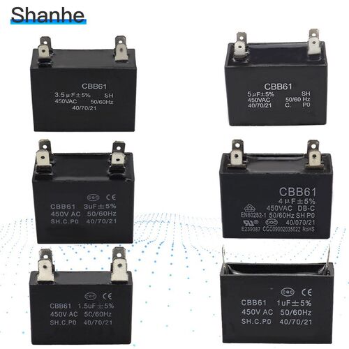 450V Motor Run Capacitor Fan Ceiling exhaust CBB61 1uF 1.5uF