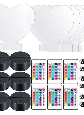 6 Sets 3D Night LED Light Lamp Bases Adjustable 16 Colors 4